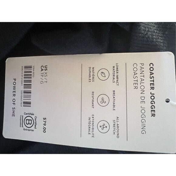 Athleta Women's Black Stretch Classic Coaster Jogger Pants Size XS NWT - Picture 6 of 6